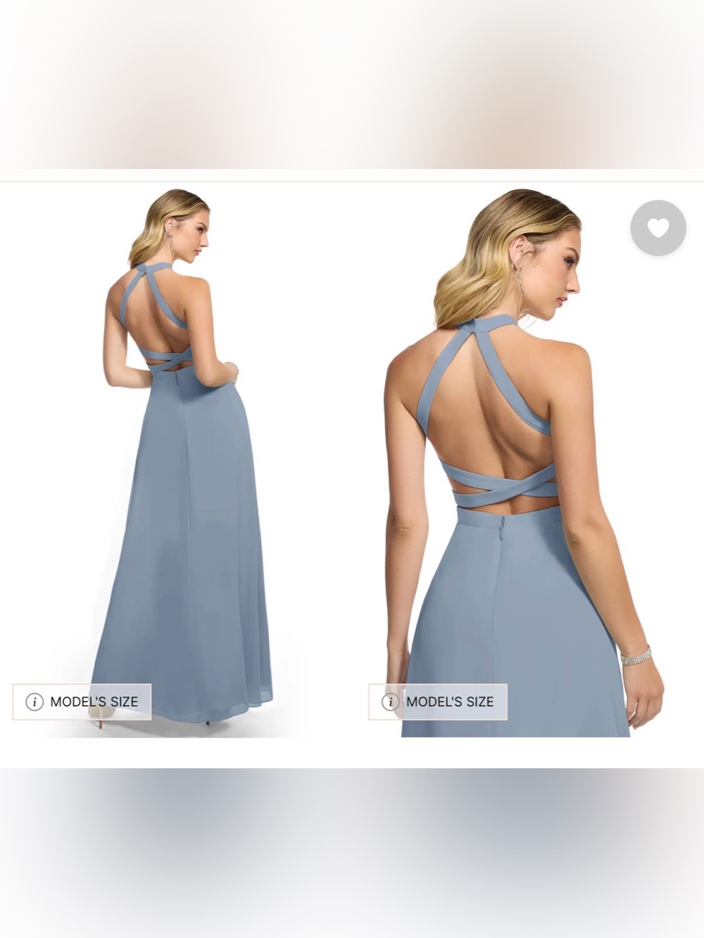 Azazie Dusty Blue Halter Neck A-Line Gown (Clarice)